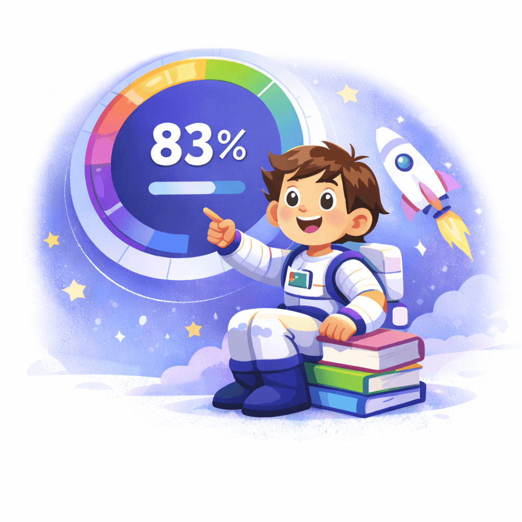 Learning astronaut illustration
